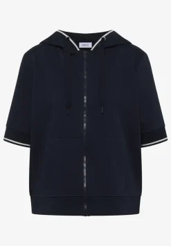 Veste sweat à manches courtes avec capuche