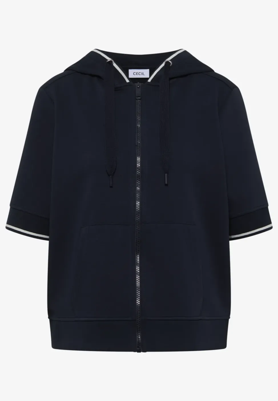 Veste sweat à manches courtes avec capuche