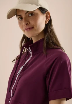 Veste sweat à manches courtes avec fermeture éclair