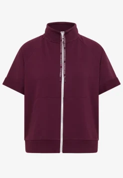 Veste sweat à manches courtes avec fermeture éclair