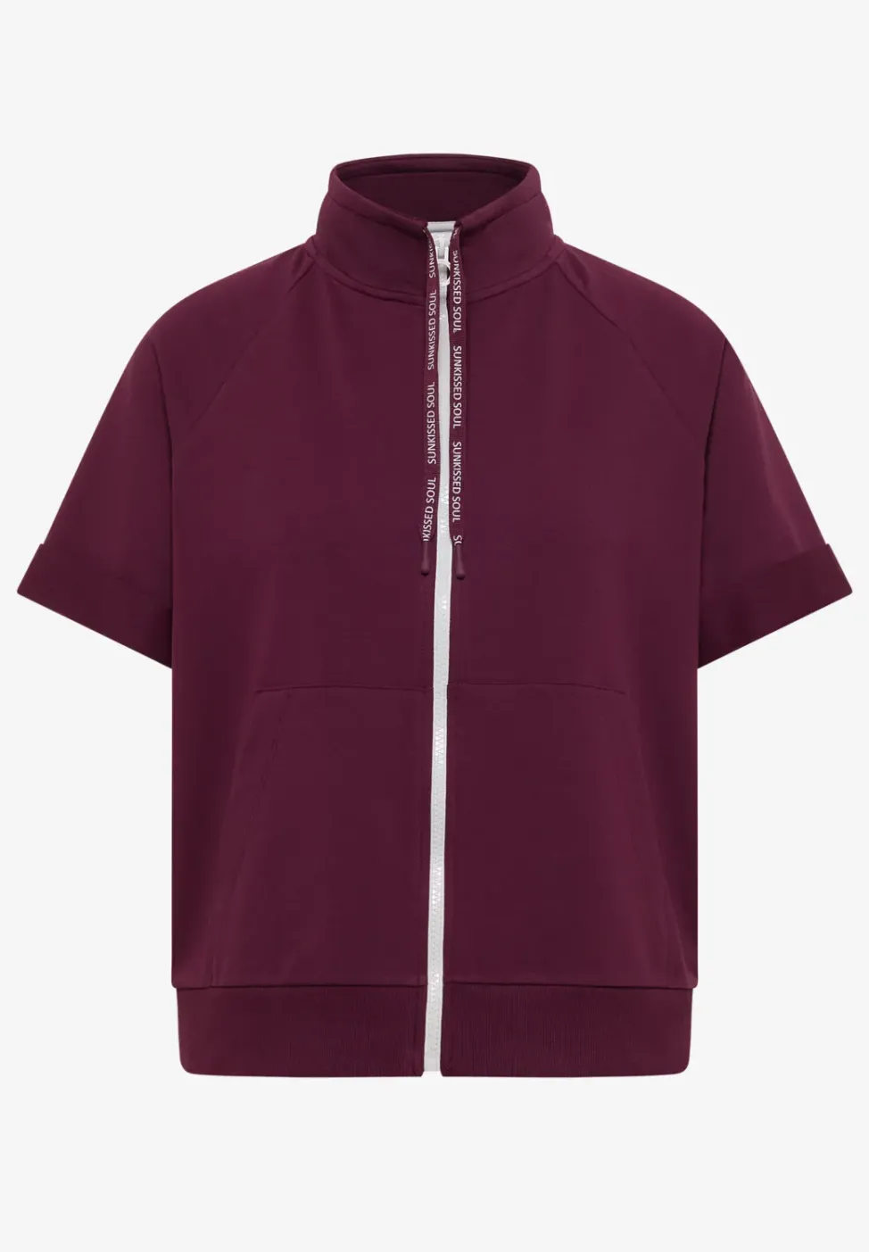 Veste sweat à manches courtes avec fermeture éclair