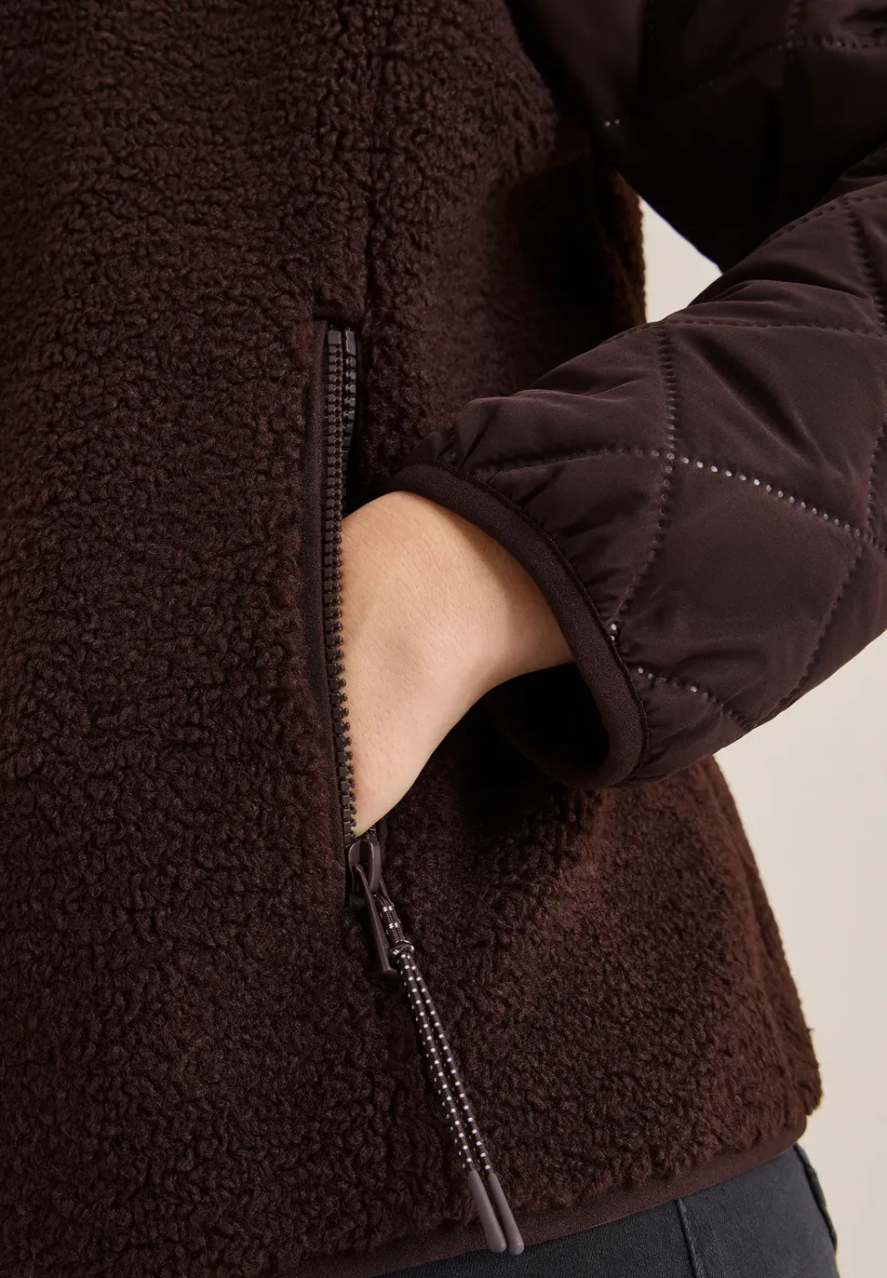 Veste Teddy avec détails piqués