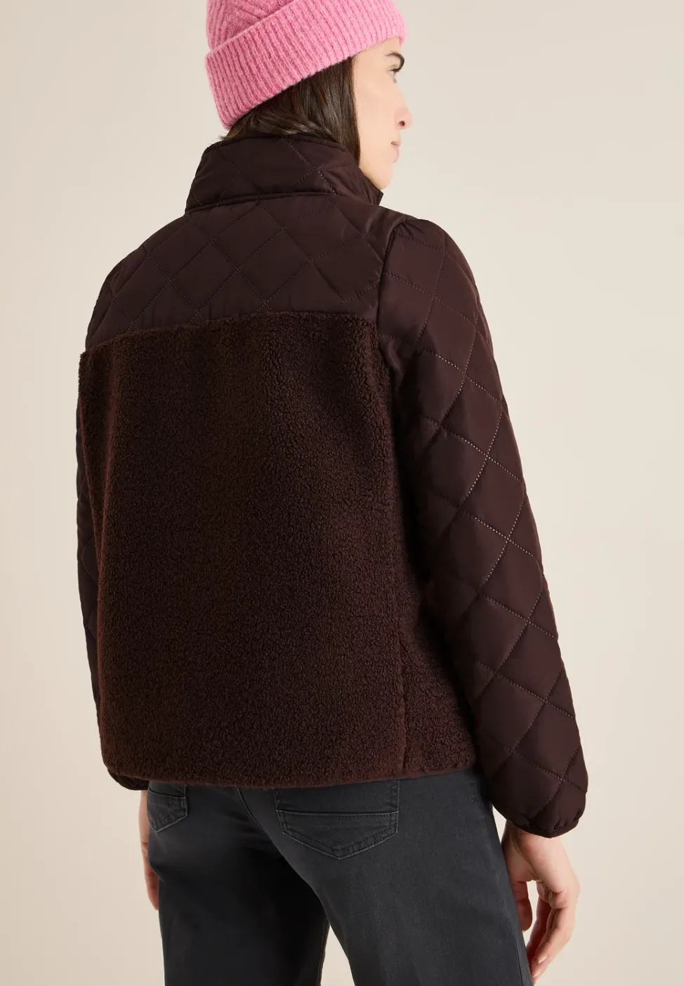 Veste Teddy avec détails piqués