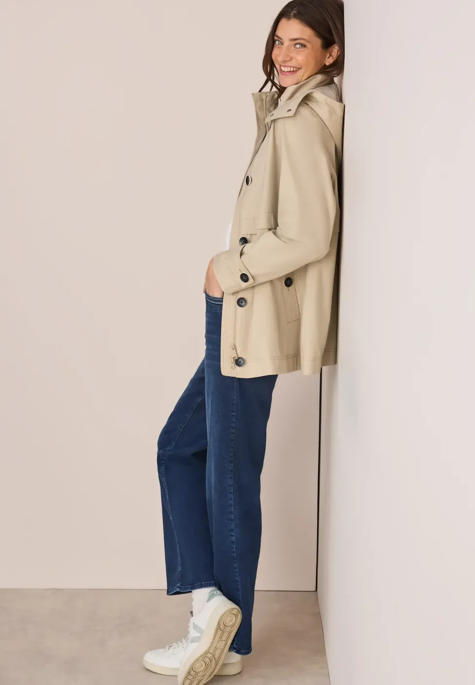 Veste trench midi