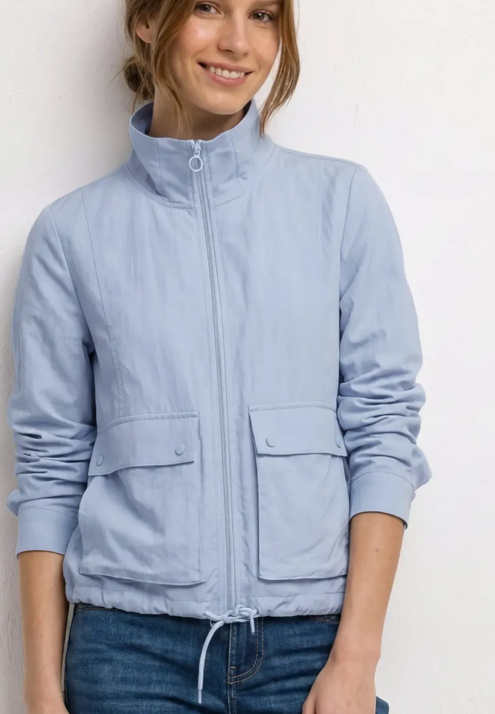 Veste zippée à col montant