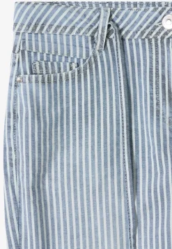 Wide Flared Leg Jeans à rayures