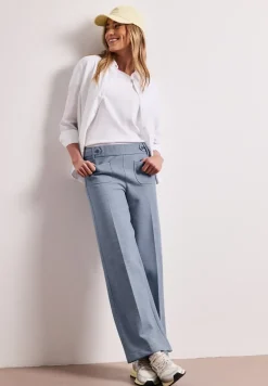 Wide Leg Pantalon avec détails de boutons