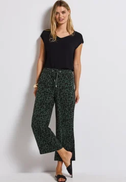 Wide Leg Pantalon avec imprimé léopard