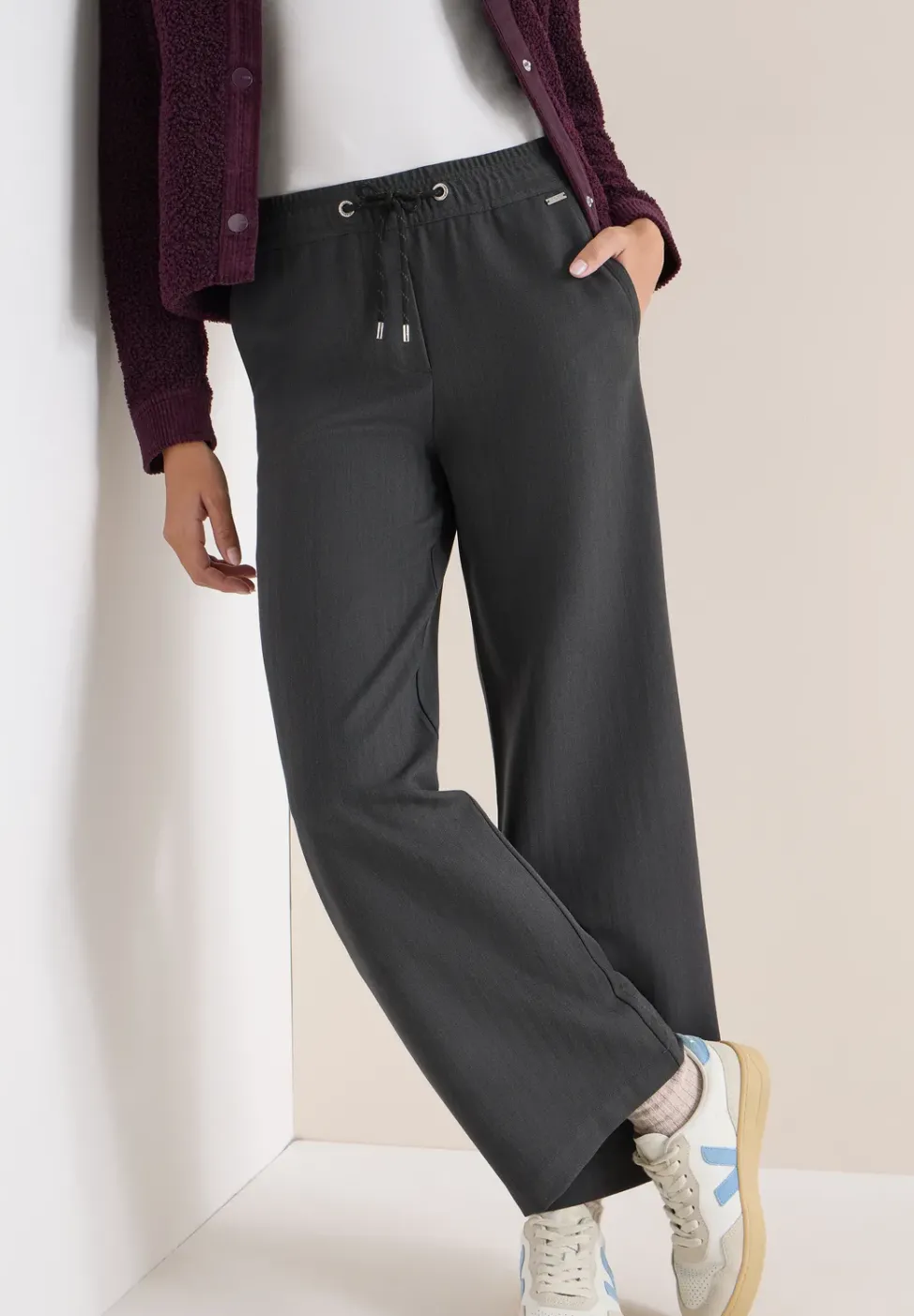 Wide Leg Pantalon avec motif