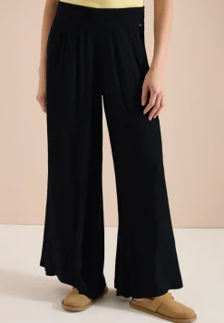 Wide Leg Pantalon avec structure crêpe