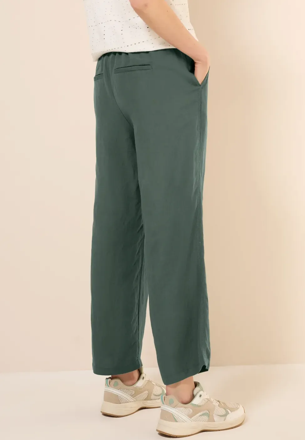 Wide Leg Pantalon en lin mélangé