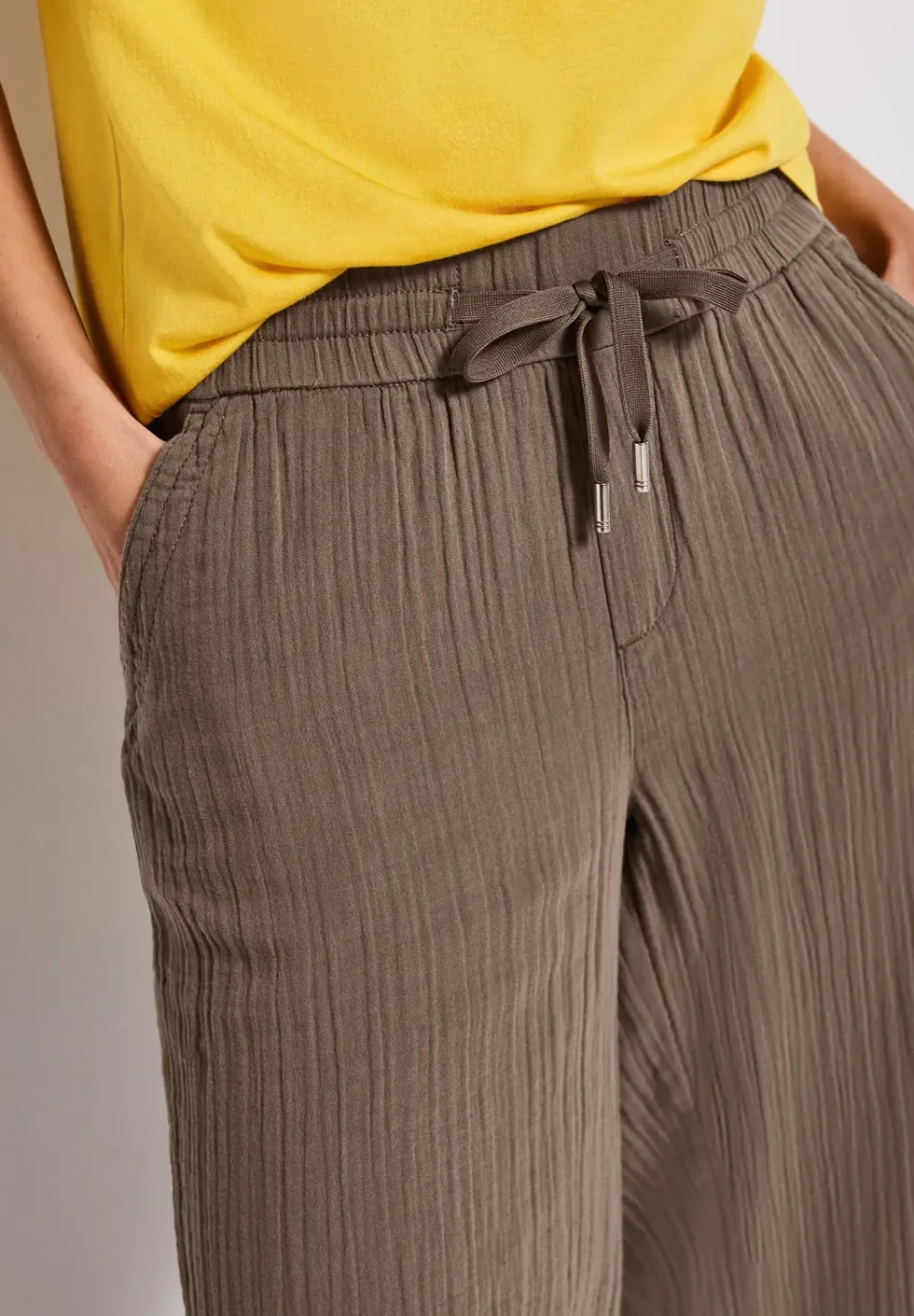 Wide Leg pantalon en mousseline de soie