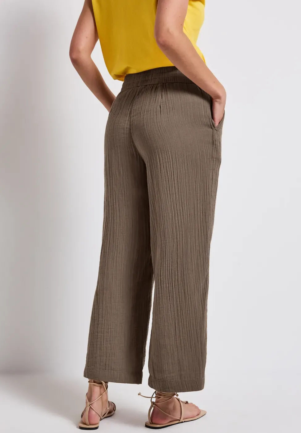 Wide Leg pantalon en mousseline de soie