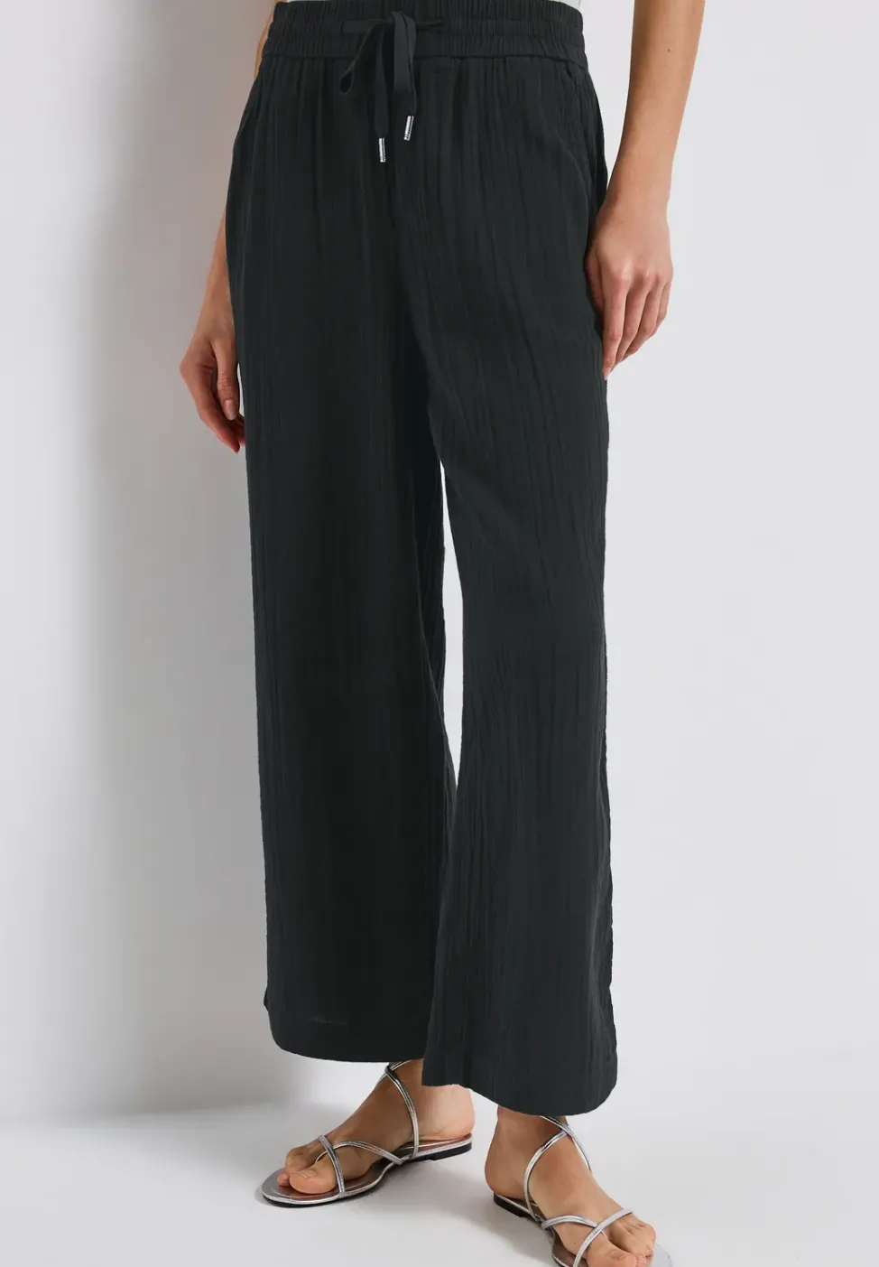 Wide Leg pantalon en mousseline de soie