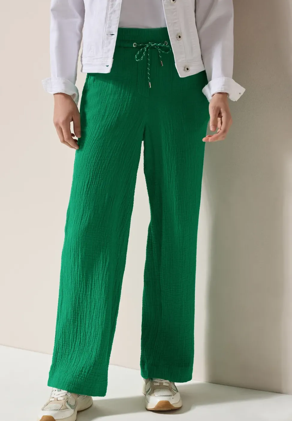 Wide Leg pantalon en mousseline de soie