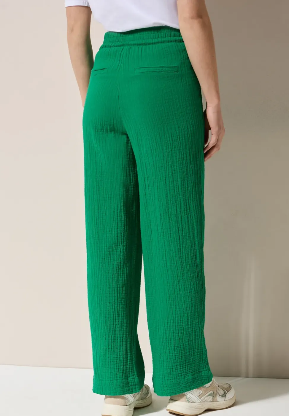 Wide Leg pantalon en mousseline de soie