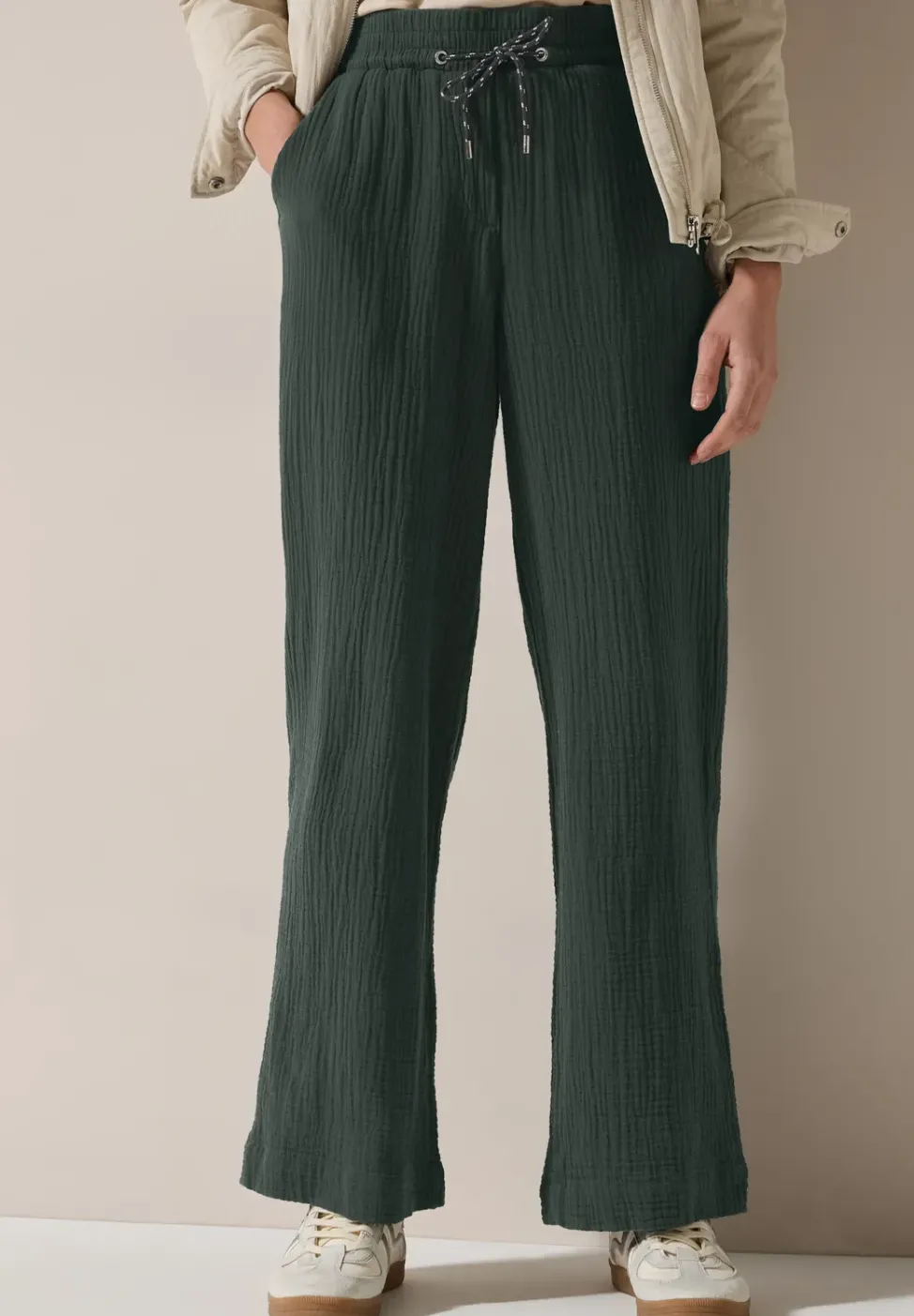 Wide Leg pantalon en mousseline de soie