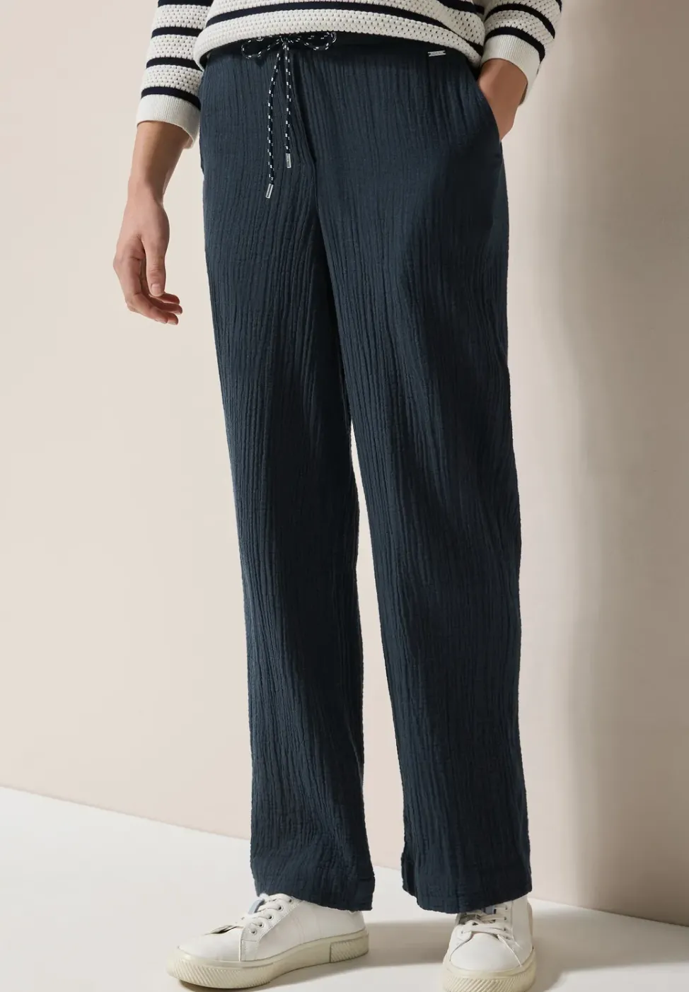 Wide Leg pantalon en mousseline de soie