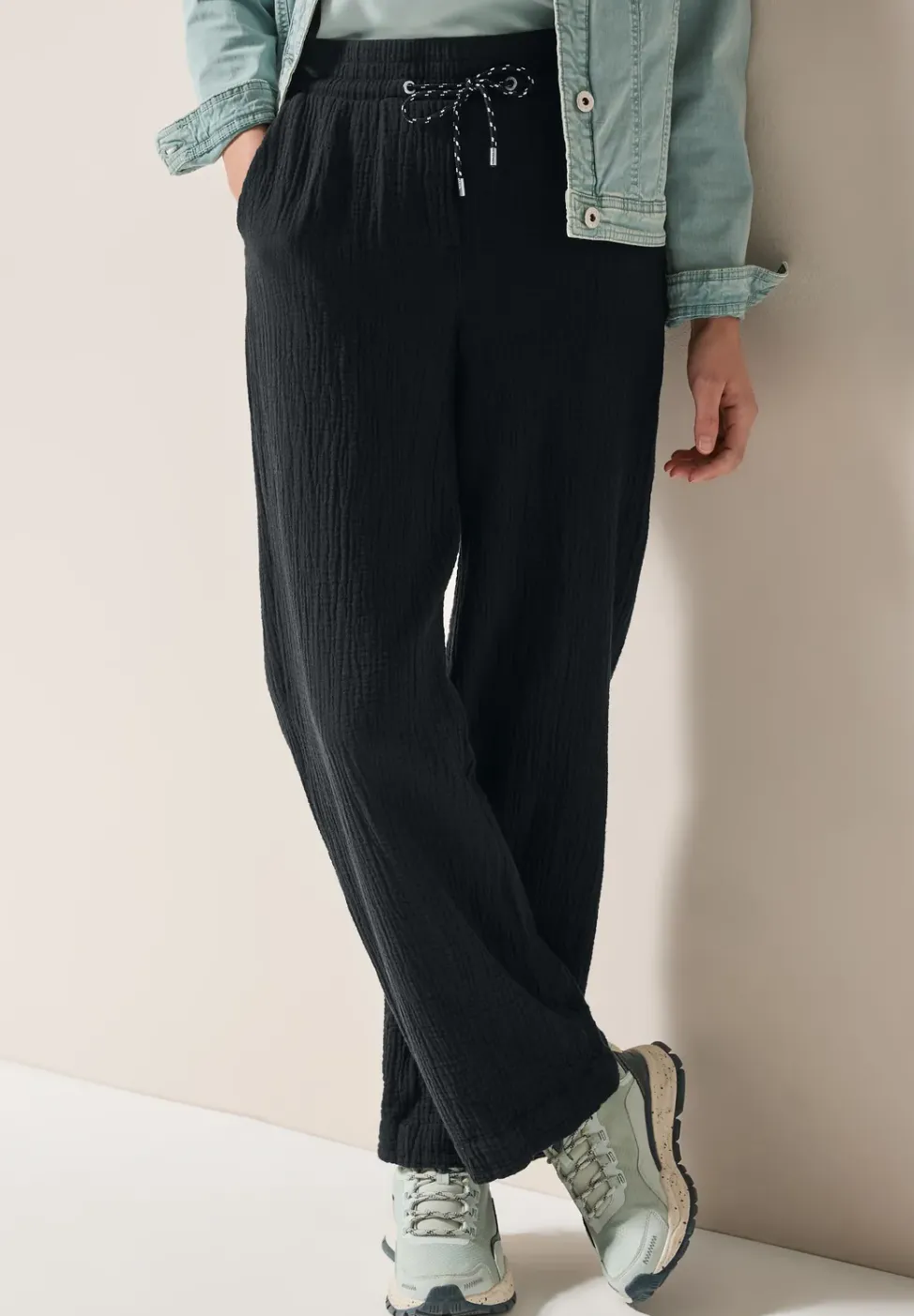 Wide Leg pantalon en mousseline de soie