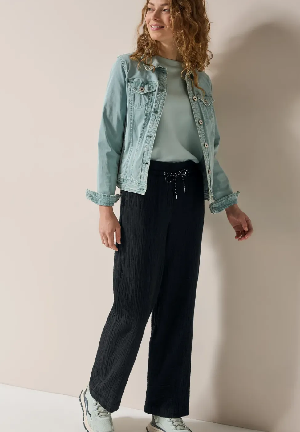 Wide Leg pantalon en mousseline de soie