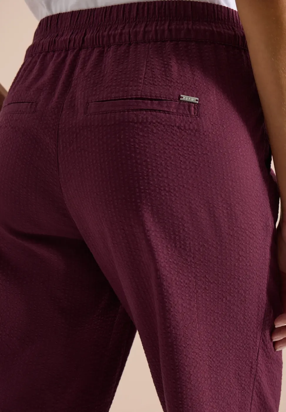 Wide Leg pantalon en qualité seersucker