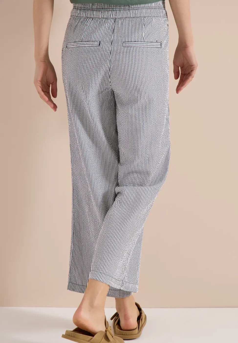 Wide Leg pantalon en qualité seersucker
