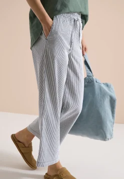 Wide Leg pantalon en qualité seersucker