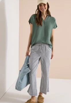 Wide Leg pantalon en qualité seersucker