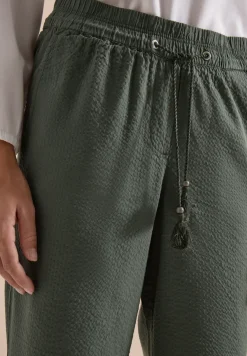 Wide Leg pantalon en qualité seersucker