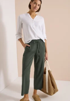 Wide Leg pantalon en qualité seersucker