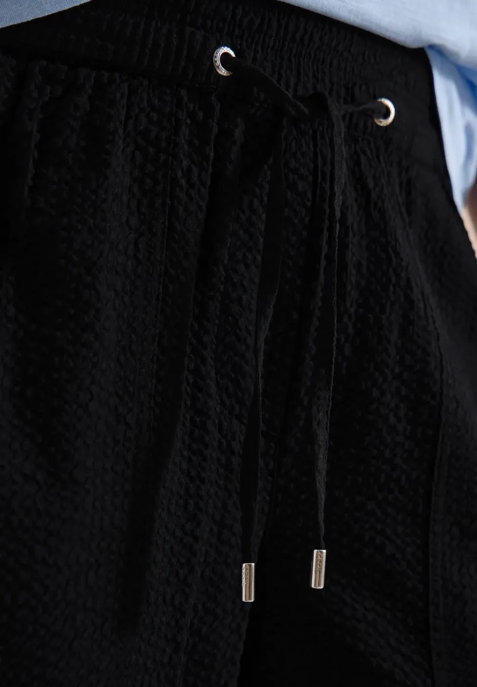 Wide Leg pantalon en qualité seersucker
