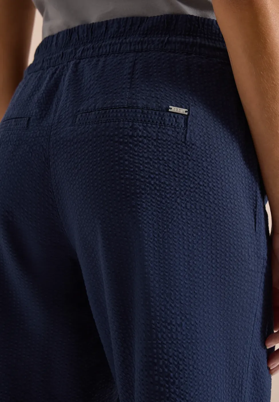 Wide Leg pantalon en qualité seersucker