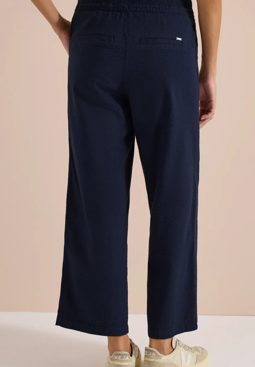 Wide Leg pantalon en qualité seersucker