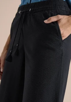 Wide Leg pantalon en qualité seersucker