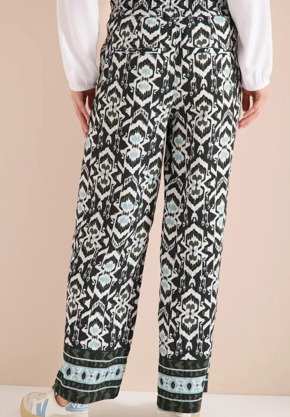 Wide Leg Pantalon Loose Fit avec imprimé