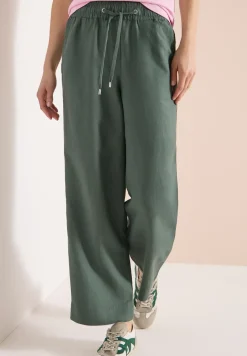 Wide Leg Pantalon Loose Fit en mélange de lin