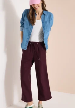 Wide Leg Pantalon Loose Fit en mélange de lin