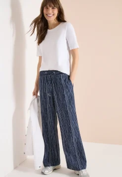 Wide Leg Pantalon Loose Fit à rayures
