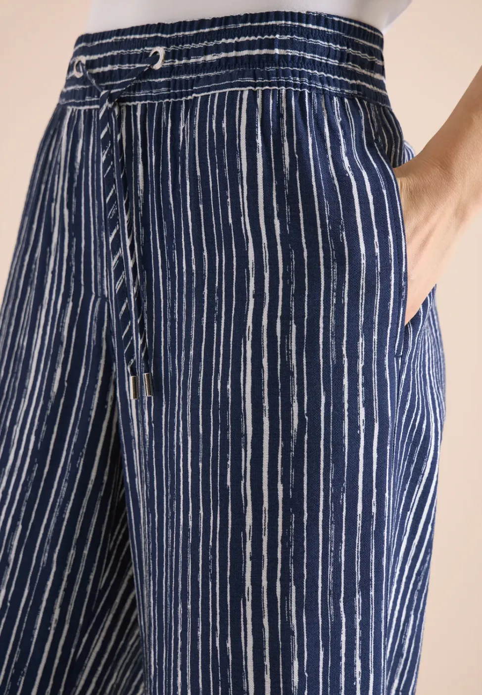 Wide Leg Pantalon Loose Fit à rayures