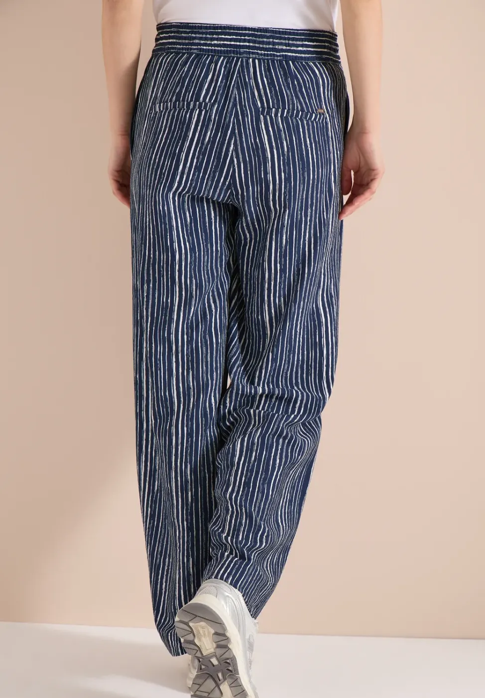 Wide Leg Pantalon Loose Fit à rayures