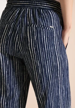 Wide Leg Pantalon Loose Fit à rayures