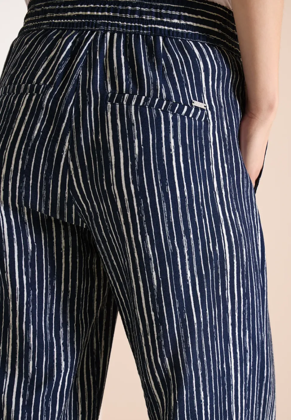 Wide Leg Pantalon Loose Fit à rayures