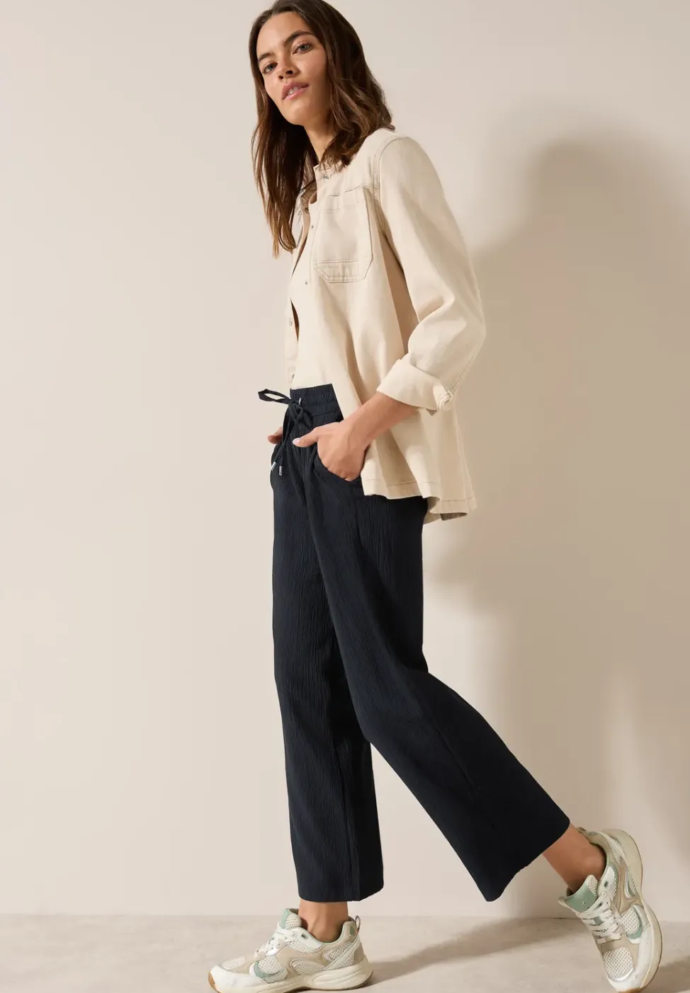 Wide Leg Pantalon structuré