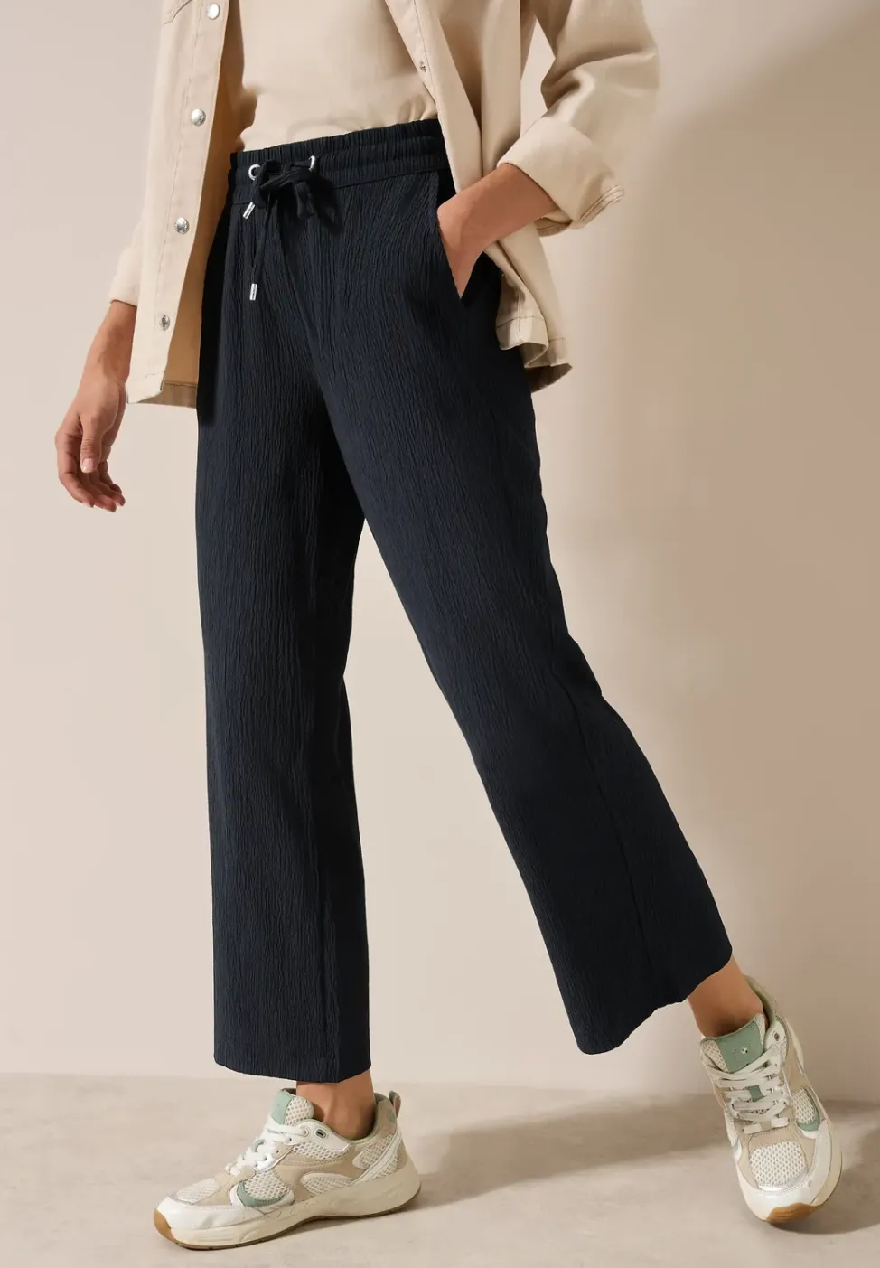 Wide Leg Pantalon structuré