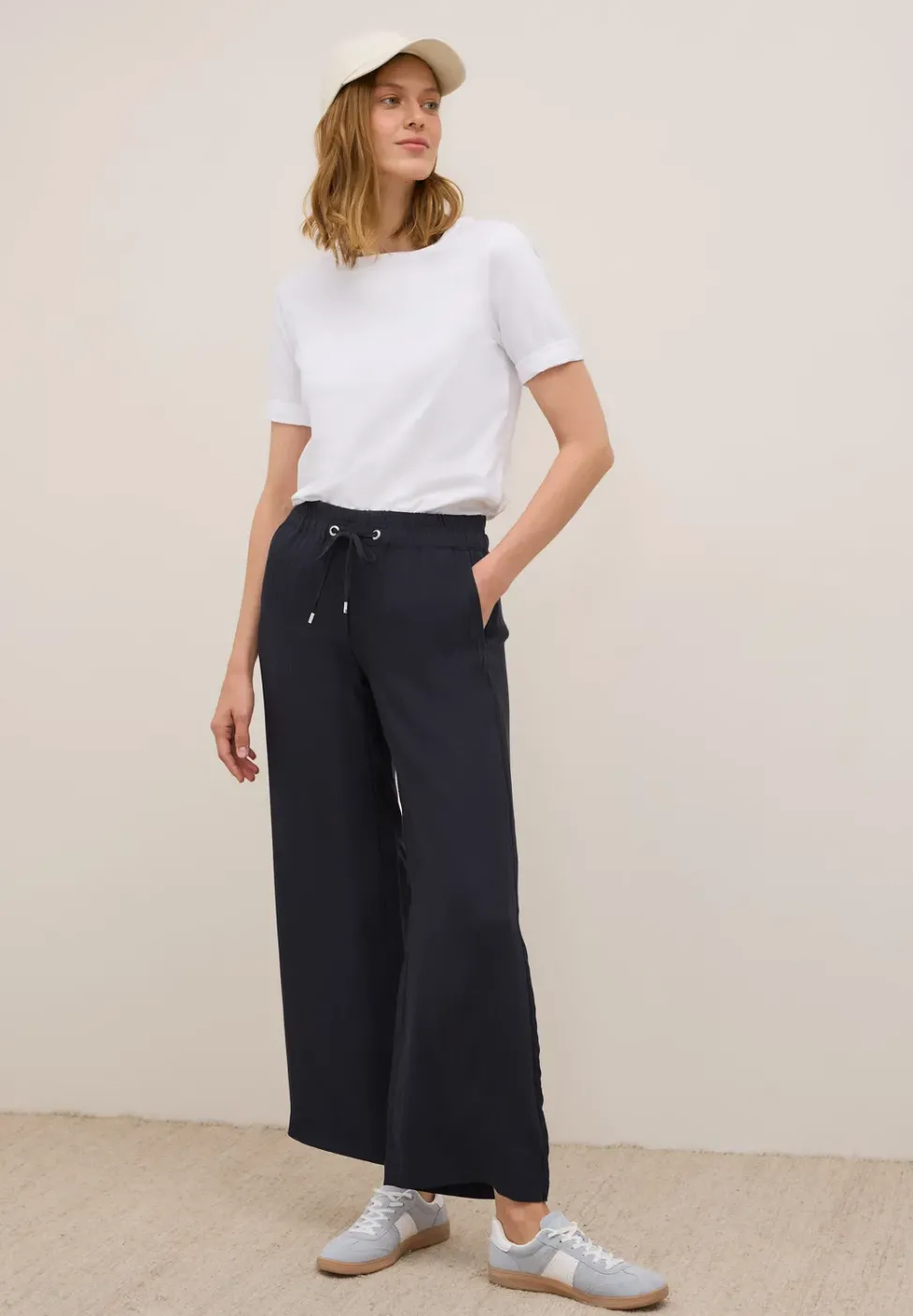 Wide Leg Pantalon structuré