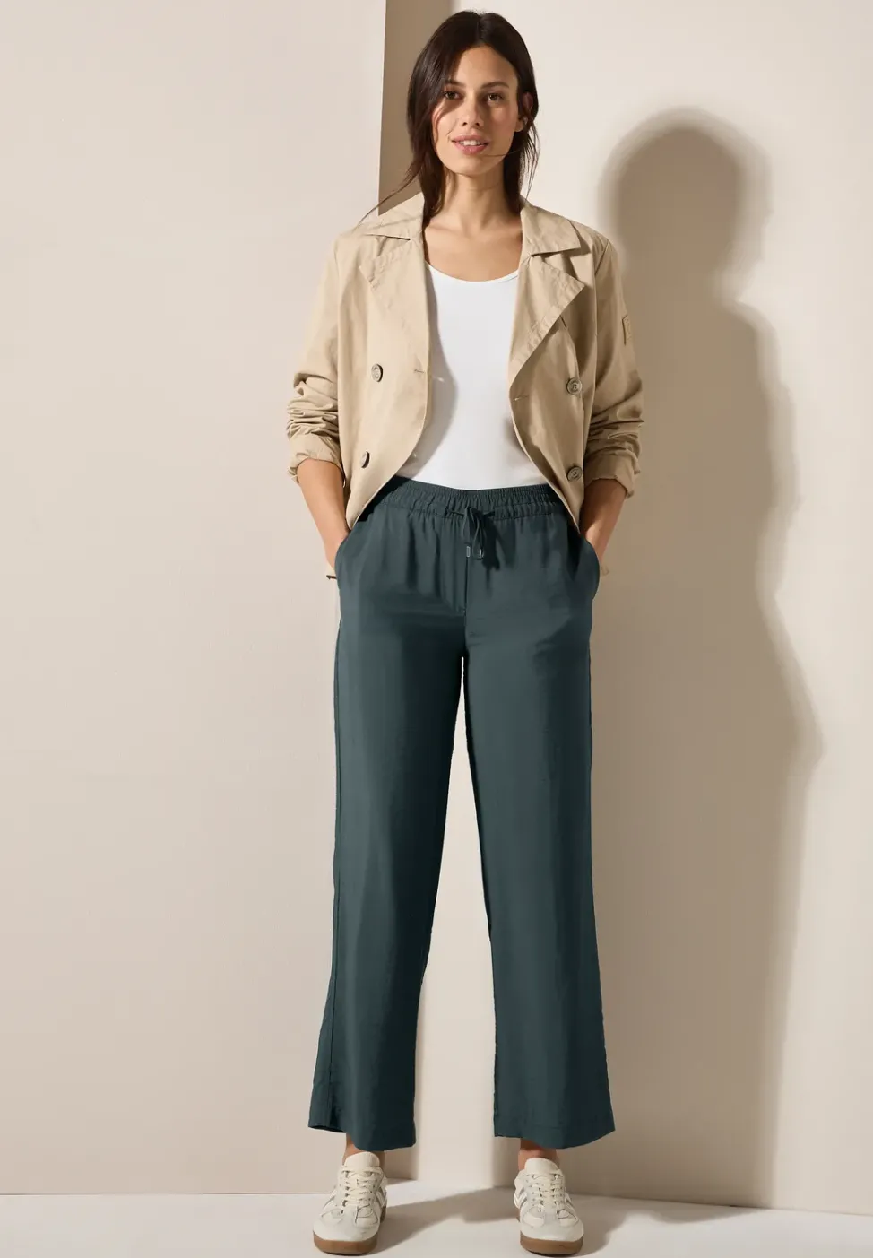Wide Leg Pantalon structuré