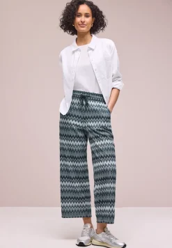 Wide Legs pantalon avec motif en zigzag