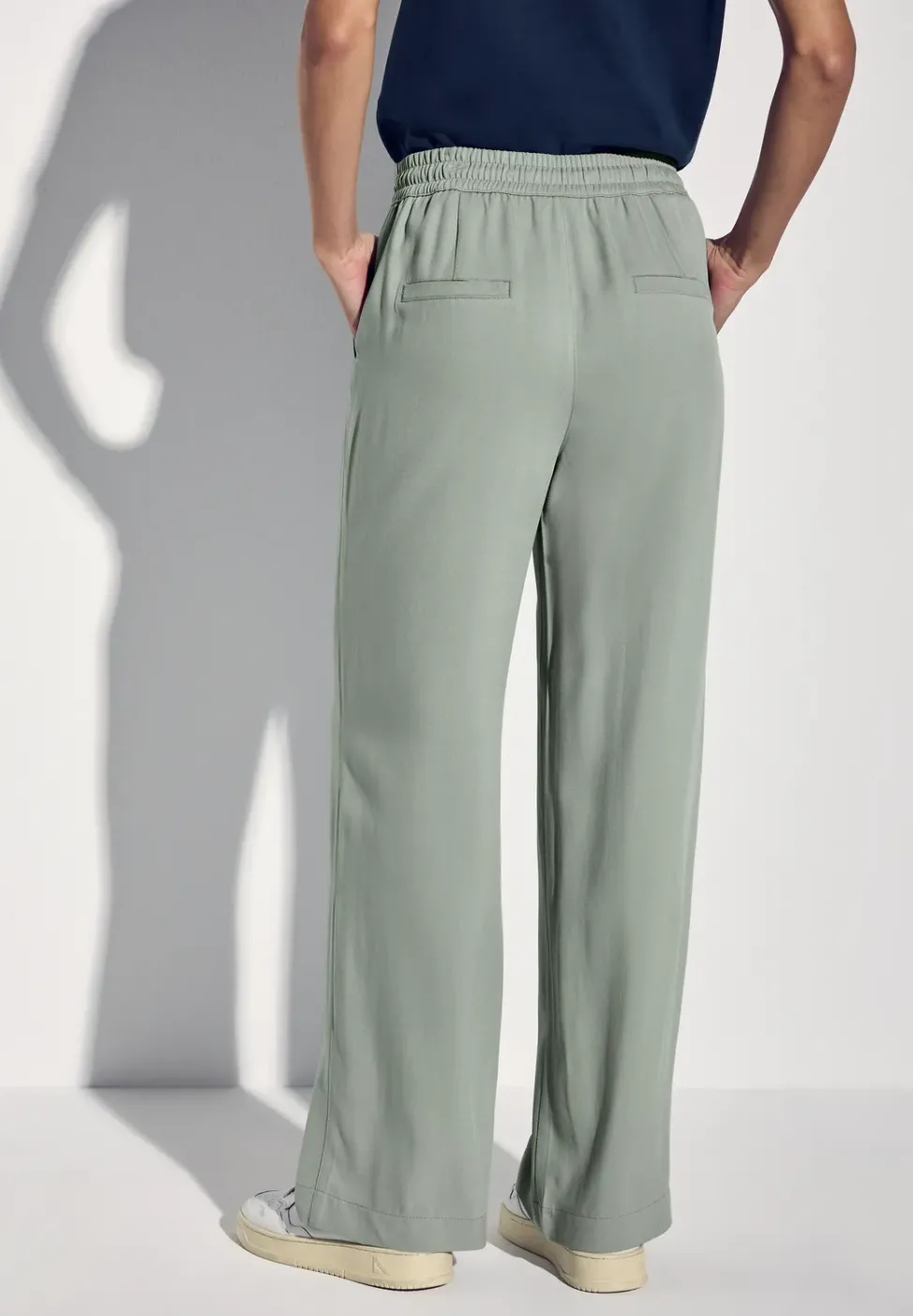 Wide Leg Twill Pantalon