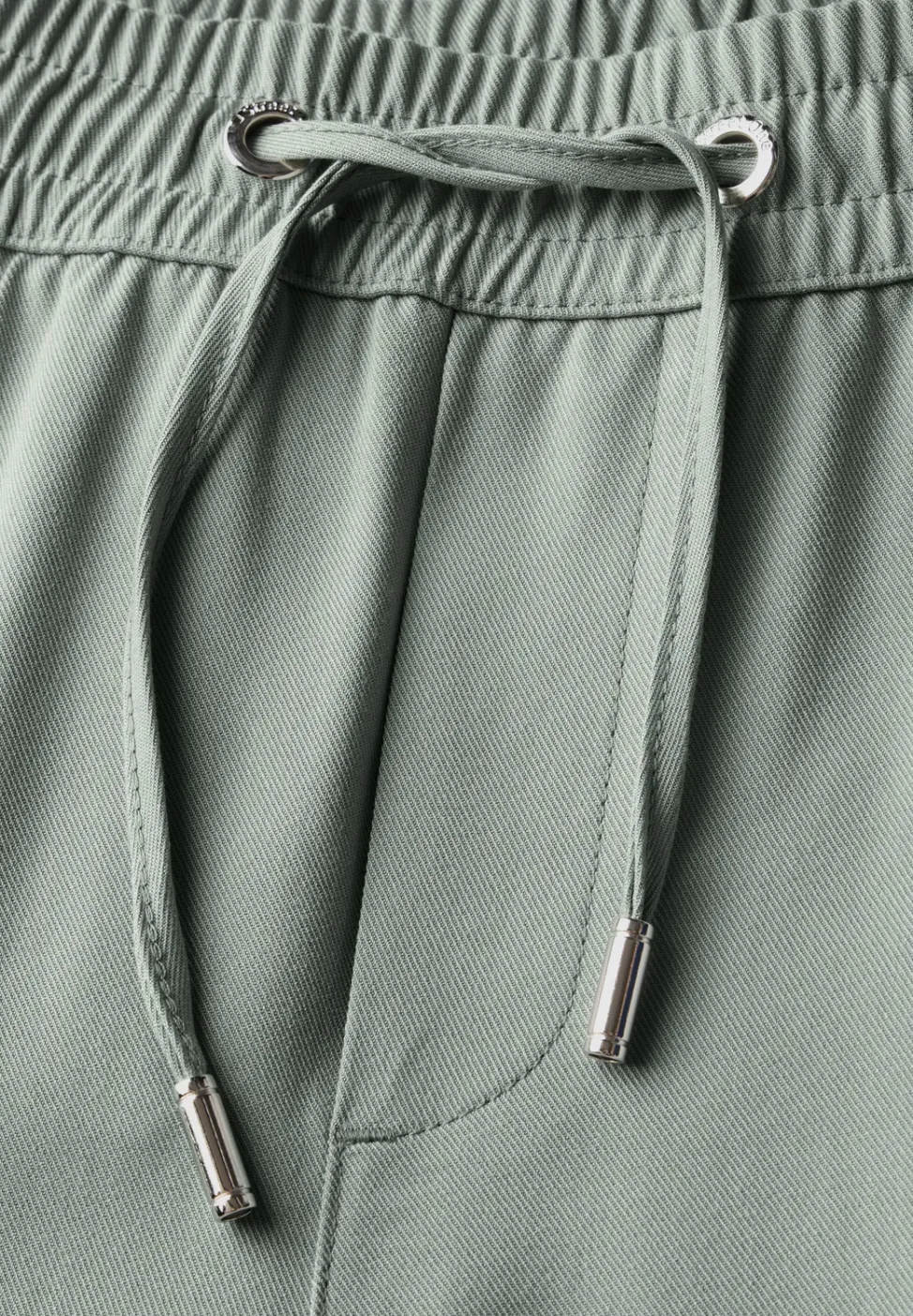 Wide Leg Twill Pantalon