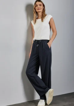 Wide Leg Twill Pantalon